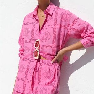 ✨Petal & Pup Penny Cotton Button-Up Shirt & Shorts Set - size XS✨